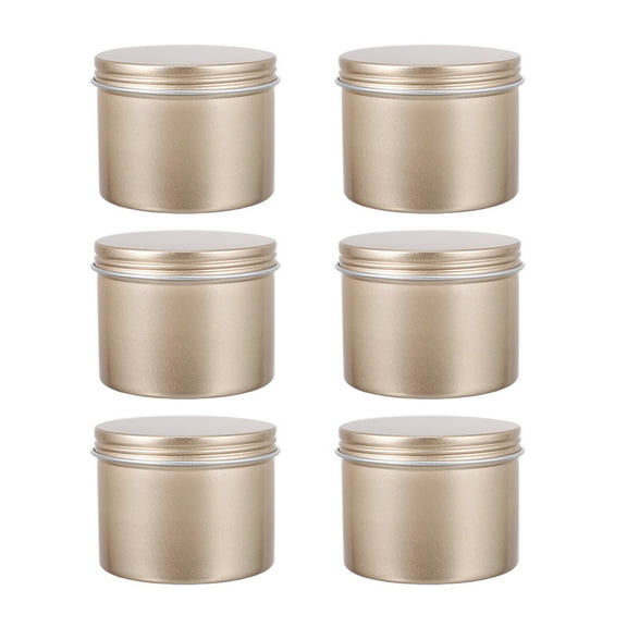 WEKADRIN 6Pcs Aluminium Tins With Lids Ointment Storage Cans Golden Square For Party Favors Home Use