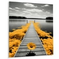 thumbnail image 2 of Designart "Lakeside Retreat Serenity by the Yellow Grey Lake I" Cottage Metal Wall Decor, 2 of 5