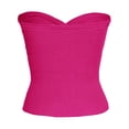 thumbnail image 4 of Camiseta sin tirantes con nudo torcido, camisetas sin tirantes para mujer, top informal de punto acanalado con nudo torcido, top sin tirantes con nudo torcido, innovación moderna, 4 of 8