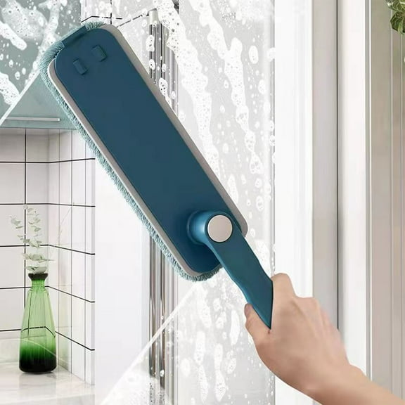 Snmubt Multifunctional Folding Cleaning Brush Detachable Fine Fiber Sweeping For Floor Tub Shower Tile Bathroom And Kitchen Counter Duster (Navy)