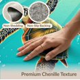 thumbnail image 6 of ODIKA 4'x6' Washable Area Rug Non-Slip, Chair-Friendly, Flatwoven Ocean Turtle Main Reef Coral Marine Map Nautical Wave Border for Home Office, Under Desk, 6 of 7