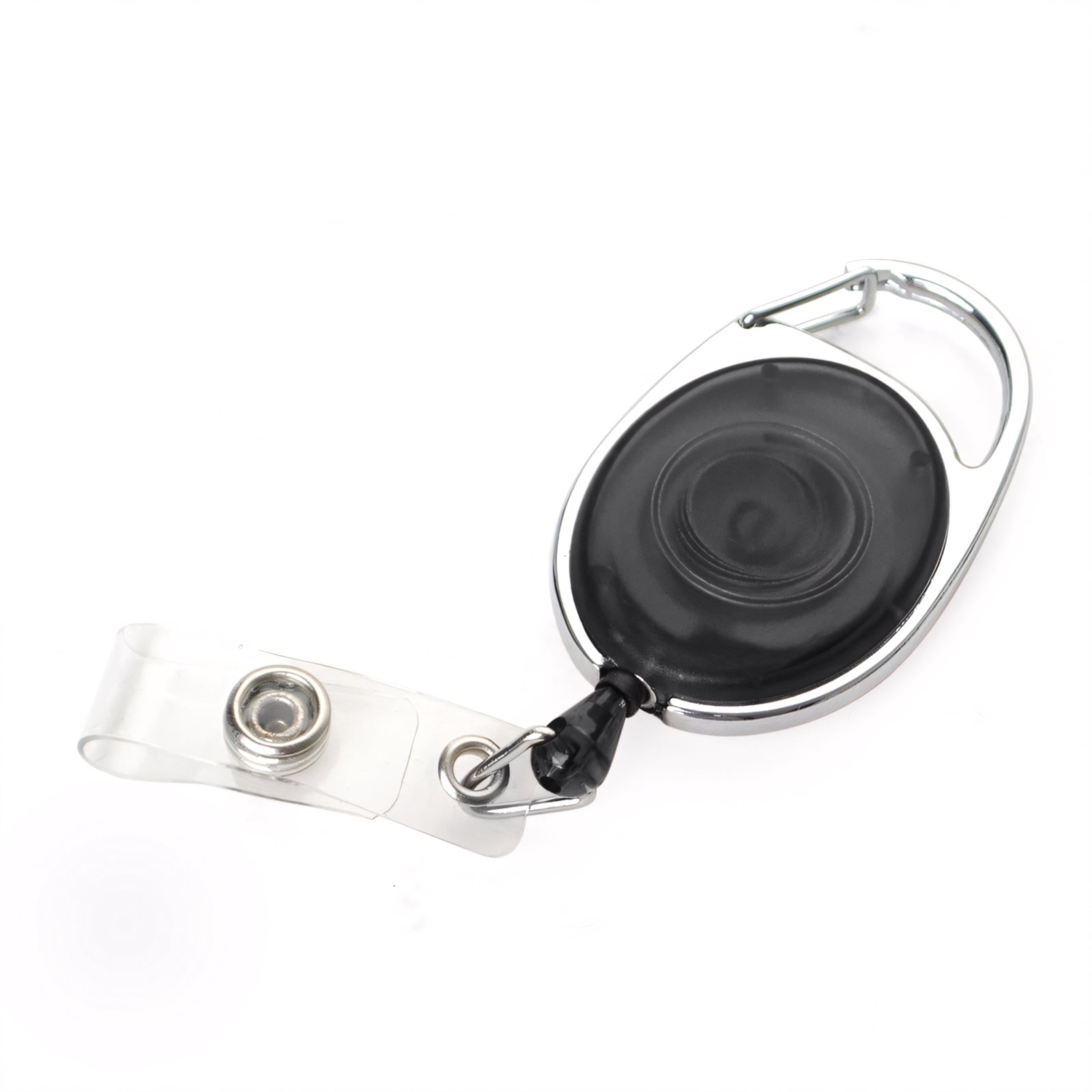 GOGO 50PCS Wholesale Retractable Carabiner Badge Holder ID Card Lanyard-Black Without Back Splint