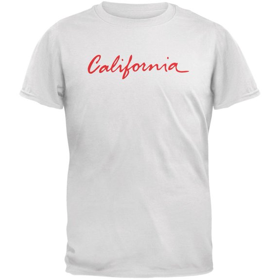 California License Plate White Adult T-Shirt - 2X-Large
