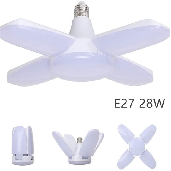 E27 Fan Shape LED Bulb AC220V 28W Foldable Led Light Bulb For Home Living Room Warehouse Garage Ceiling Light