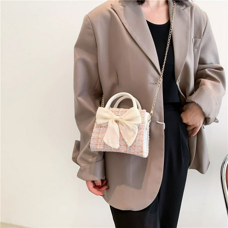 QWZNDZGR Winter Aesthetic Bag Women's Bow Handbag 2022 New Leisure