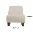thumbnail image 5 of Benjara Cid Bob 29 Inch Accent Chair, Off White Fabric, Curved Back, Brown Wood, 5 of 6