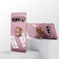 thumbnail image 3 of Case for Google Pixel 9 Case with Ring Stand [360° Rotatable Ring Holder Magnetic Kickstand][Support Car Mount] Plating Rose Gold Edge Soft Flexible TPU Luxury Phone Case Cover, Purple, 3 of 6