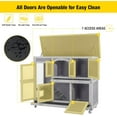 thumbnail image 5 of Aivituvin Bunny Cage Rabbit Hutch Indoor Rabbit House with Wheels Outdoor Guinea Pig House with Two Plastic Tray, 5 of 7