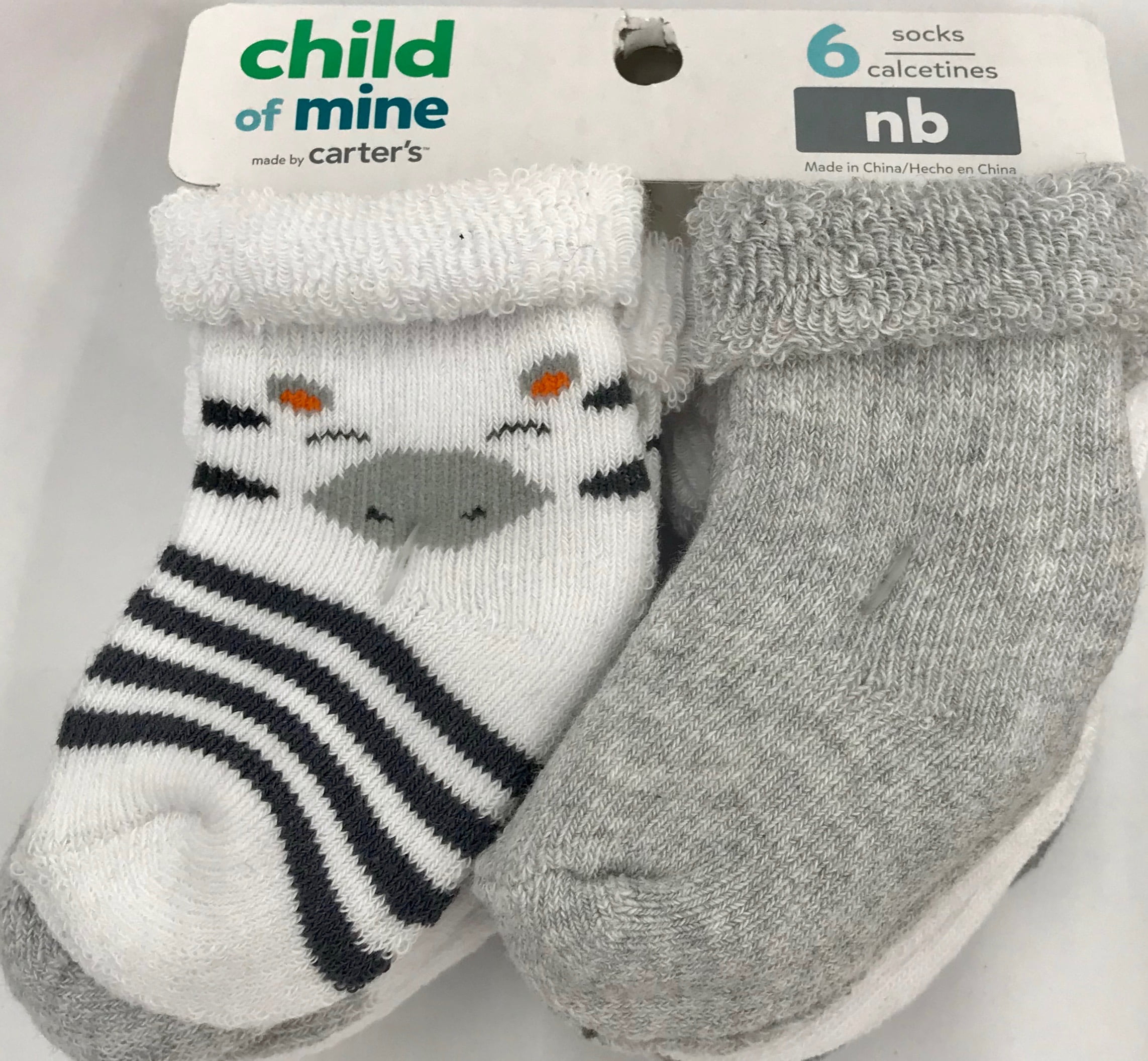 Child of Mine Newborn Roll Socks, 6 Pack