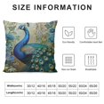 thumbnail image 5 of Nawypu Teal Peacock Throw Pillow Covers, Watercolor Blue Teal Vintage Turquoise Peacock Gifts Microfiber Fabric Decoration Pillowcases Home Sofa Couch Bed Decor Square Pillow Cases, 5 of 5