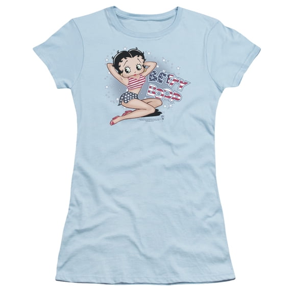 Betty Boop - All American Girl - Juniors Teen Girls Cap Sleeve Shirt - XX-Large
