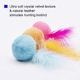 thumbnail image 4 of Juguete para gatos con bola de sonajero peludo con pluma y hierba gatera, bolas interactivas con pompones para gatos, suaves y ligeras, 2 pulgadas, paquete de 3., 4 of 5