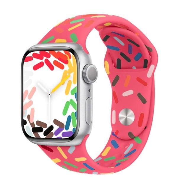 Correa Deportiva de Silicona, Chispas, Compatible con Apple Watch Series 1/2/3/4/5/6/7/8/9/10/11/SE/Ultra
