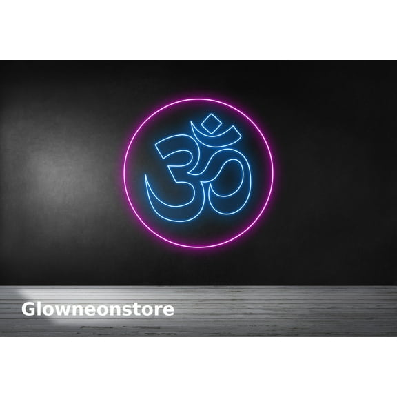 Glowneon Om Neon Sign, Om Led Light Sign, Om Wall Decoration, Meditation Room Decoration, Om Symbol