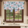 thumbnail image 6 of Green Red Coral Curtain Valances for Windows, Kitchen Valance Window Treatments Panel 2 Pack, Coastal Nautical Summer Beach Rod Pocket Short Curtains for Bathroom Bedroom 42 x 12 Inch, 6 of 8