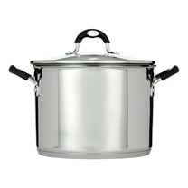 8-Quart Gourmet Stainless-Steel Covered Stock Pot with Lock and Drain