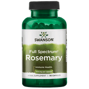Swanson Full Spectrum Rosemary - Herbal Supplement Promoting Immune Health Support - Natural Formula to Help Defend The Body & Support Overall Wellness - (90 Capsules, 400mg Each)