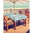 thumbnail image 2 of Outdoor Tablecloth with Umbrella Hole and Zipper 60 x 102 Inch Vintage Floral Pattern Light Green Table Cover for Rectangular Tables Waterproof Tabletop Collection for Patio Garden Picnic Camping, 2 of 6