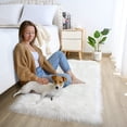 thumbnail image 2 of Ghouse Rectangular White Area Rug 2x5 feet, Thick and Fluffy Faux Sheepskin Machine Washable Rectangular Plush Carpet, Faux Sheepskin Rug for Living Room, Bedroom, Kids Room, 2 of 6