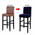 thumbnail image 5 of Stretch Chair Covers Pub Counter Stool Covers Reusable Removable Washable Height Bar Stool Cover Anti-Dust Jacquard Chair Protector Cover for Kitchen Dining Room Cafe-2 Pcs-Brown, 5 of 8