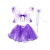 Pretend Play Dress Up Mozlly Purple Glittery Butterfly Fairy Tutu Costume (3pc Set) (Multipack of 6)