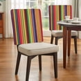 thumbnail image 4 of Mexican Stripes Chair Back Covers Set of 4, Rainbow Colorful Stripe Gradient Stretch Dining Chair Back Slipcovers Removable Seat Cover for Kitchen Restaurant Hotel Cafe, 4 of 9