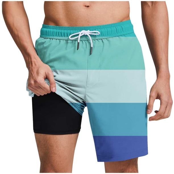Pantalones Cortos Casuales para Hombre Imprimir con Bolsillos Pantalones de Playa de Cintura Elástica, Pantalones Cortos de Cintura Elástica para Hombre