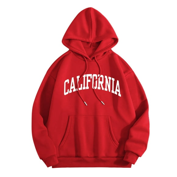 WILLBEST Hoodies for Women Women Casual Fashion Letter Print Hoodie Graphic Drawstring Pullover Preppy Sweatshirt Tiger Hoodie