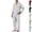 Light Gray, variant on HAJWOH Mens Pajama Set, Soft Long Sleeve Pajamas Lightweight Button Up Sleepwear Lounge Pjs Set