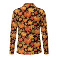 thumbnail image 5 of Jeiento Women's Pumpkin Leaf V Neck Golf Shirts, Outdoor Casual Pullover, Long Sleeve Moisture Wicking Quick Dry Sun Protection Shirt for Golf Hiking Daily Wear, 5 of 7