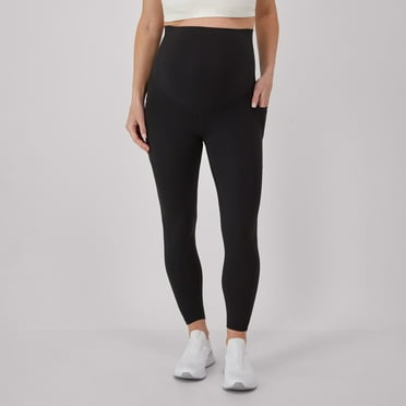 Hanes Maternity Women's Stretch & Recover 7/8 Leggings, 25" Inseam Black L