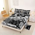thumbnail image 2 of Castle Fairy Goth Rose Skull Bed Sheets 4-Piece,Halloween Crow Moth Spider Moth Full Size Sheets,Gray Black,1 Fitted Sheet,1 Flat Sheet and 2 Pillowcases, 2 of 6