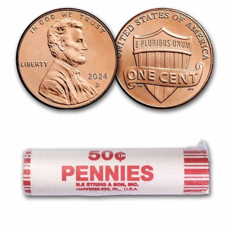 2024-D Lincoln Cent 50-Coin Roll BU