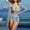 Blue, variant on Women's Bathing Suits Summer Long Bimono Cardigan Swimsuit 3 Piece Beach Coverups with Bikini Swimwear Sets