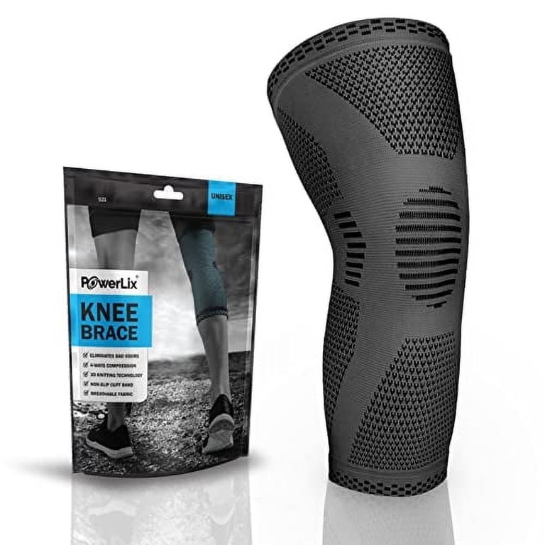 PowerLix 4-Way Knee Compression Sleeve – Support Brace for Men