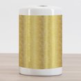 thumbnail image 2 of Mustard Ceramic Toothbrush Holder, Repeating Pattern of Golden Yellow Tone Abstract Swirls, Decorative Versatile Countertop for Bathroom, 4.5" X 2.7", Pale Coffee Mustard, 2 of 4