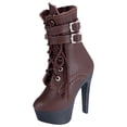 thumbnail image 1 of segolike 1:6 Scale High Heeled Shoes Boot for 12inch Female Doll Model Dress Up Accessory Brown, 1 of 3