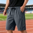thumbnail image 2 of Resicozy Casual Sweat Shorts for Men with Zipper Pockets Cotton Athletic Gym Shorts Lightweight Running Lounge Shorts Gray 2XL, 2 of 7