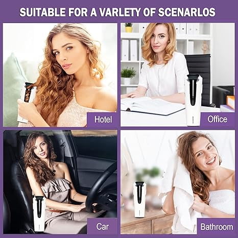 RKXQT Curling Iron Automatic Curling Iron Professional Anti-Tangle Cordless Hair Curler with 3 Temps Portable Curling Wand Ceramic Rotating Curling Iron 2 Ways Rotary Heating 4 Seconds Quick Styling