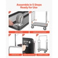 thumbnail image 6 of KFFKFF Guest Baggage Trolley, Supports up to 1200 LBS, Polished Stainless Steel Bellhop's Trolley, Servant Cart featuring Grey Carpeted Platform and 8-inch Rubber Tyres, 6 of 9