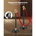 thumbnail image 3 of VEVOR Stanchions and Velvet Ropes, 6 Pcs Crowd Control Barriers with 4 Red Velvet Ropes, Stainless Steel Stanchion Post Queue with Sand Injection Hollow Base for Theater, Wedding, Party Supplies, 3 of 9