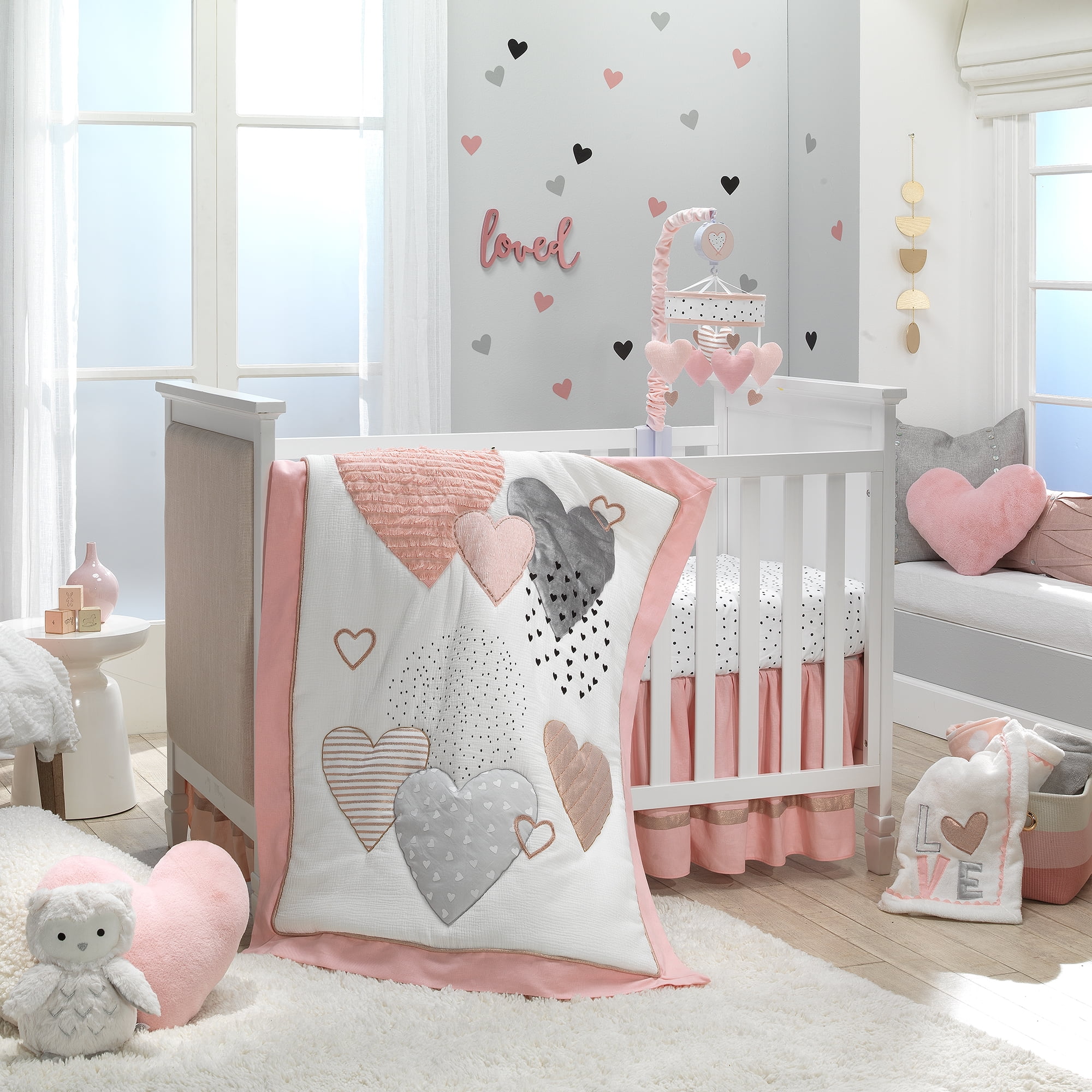 8 pcs BABY BEDDING SET /BUMPER/CANOPY /HOLDER to fit COT or COT BED CREAM 
