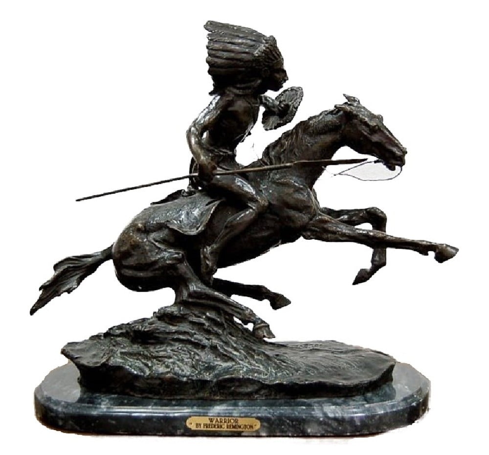 Frederic Remington "Warrior" American Handmade Solid Bronze Sculpture