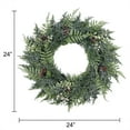 thumbnail image 3 of Holiday Time 24" Unlit Frosted Wreath, Green, PE, 3 of 5