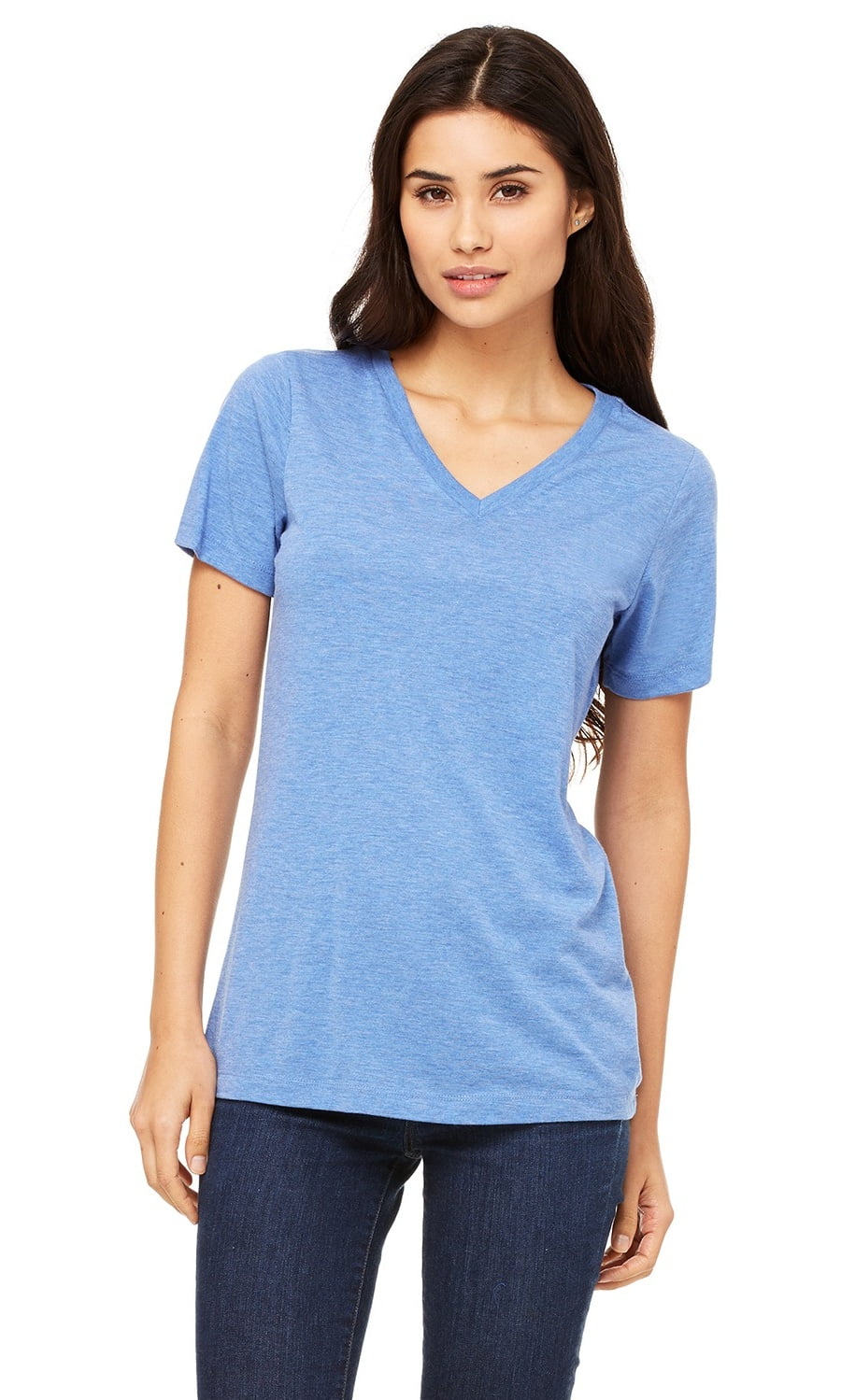 BELLA+CANVAS - The Bella + Canvas Ladies Relaxed Jersey Short Sleeve V ...