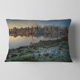 thumbnail image 2 of Designart Beautiful Sunrise at Vancouver Downtown - Seashore Throw Pillow - 12x20, 2 of 5