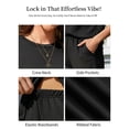 thumbnail image 6 of ValueVibe Outfit Sets for Women 2 Piece Short Sleeve Shorts Lounge Sets Crew Neck Casual Ribbed Pajama Sets with Pockets, Black S, 6 of 8