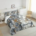 YST Marble Comforter Set King Ink Fluid Bedding Modern Marbling Art