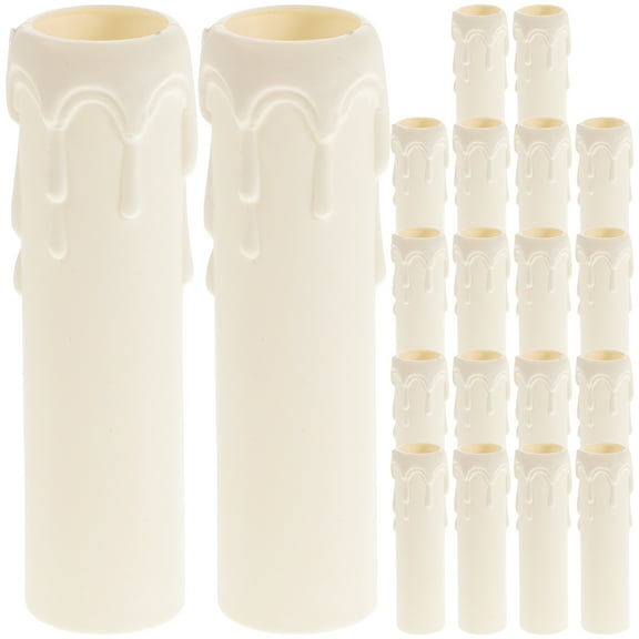 Linaichen candle socket tubes 20 Pcs Candle Casings Plastic Chandelier Casings Durable Candle Socket Covers