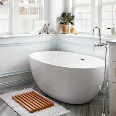 Noah 59 Inch Acrylic Double Ended Freestanding Tub - No Faucet Drillings
